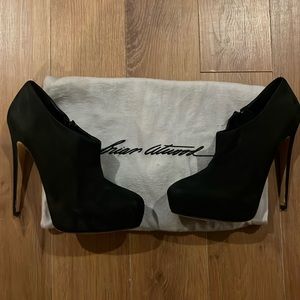 Brian Atwood black heeled booties